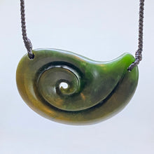 Load image into Gallery viewer, Marsden Flower Jade Koru Pendant