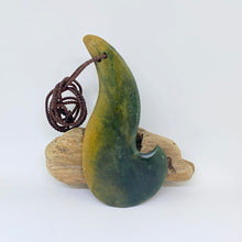 Load image into Gallery viewer, Large Marsden Flower Jade Hei Matau Pendant