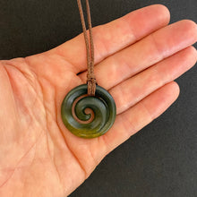 Load image into Gallery viewer, Marsden Flower Jade Koru Pendant
