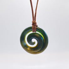 Load image into Gallery viewer, Marsden Flower Jade Koru Pendant
