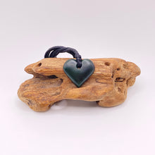 Load image into Gallery viewer, Dark Pounamu Heart Pendant
