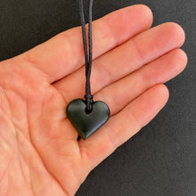 Load image into Gallery viewer, Dark Pounamu Heart Pendant
