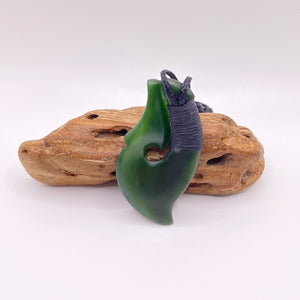 Kawakawa Ridge-bound Hei Matau Hook Pendant