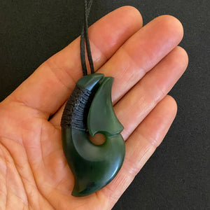 Kawakawa Ridge-bound Hei Matau Hook Pendant