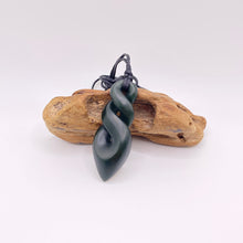Load image into Gallery viewer, Dark Pounamu Double Pikorua Twist Pendant
