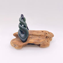 Load image into Gallery viewer, Dark Pounamu Double Pikorua Twist Pendant
