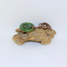Load image into Gallery viewer, Flower Jade Koru Pendant
