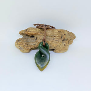 Single Flower Jade Pikorua / Twist Pendant