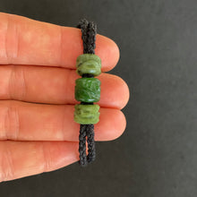 Load image into Gallery viewer, Black Cord Three Beaded Bracelet
