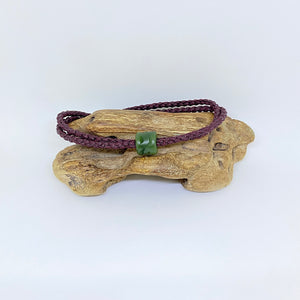 Maroon Cord Single Beaded Bracelet