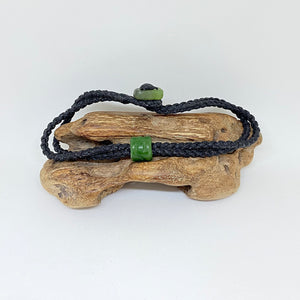 Black Cord Single Beaded Bracelet