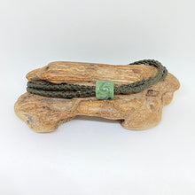 Load image into Gallery viewer, Olive, Dark Green Cord Single Beaded Bracelet
