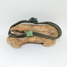 Load image into Gallery viewer, Olive, Dark Green Cord Single Beaded Bracelet
