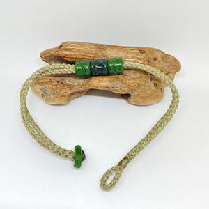 Green Cord Three Beaded Bracelet