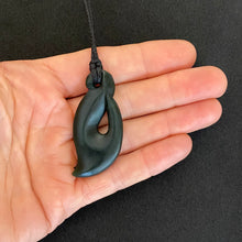 Load image into Gallery viewer, Dark Hei Matau Hook Pendant
