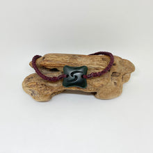 Load image into Gallery viewer, Maroon Cord Dark Pounamu Bracelet
