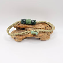 Load image into Gallery viewer, Green Cord Three Beaded Bracelet
