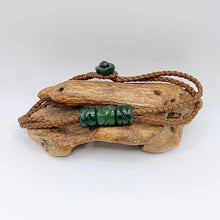 Load image into Gallery viewer, Brown Cord Three Beaded Bracelet
