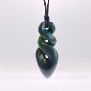 Dark Double Pikorua / Twist Pendant