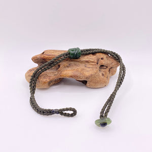 Olive, Dark Green Cord Single Beaded Bracelet