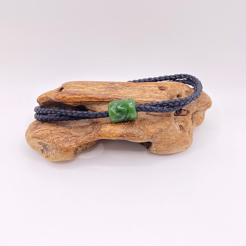 Black Cord Single Beaded Bracelet