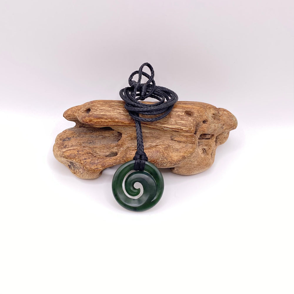 Small Dark Koru Pendant