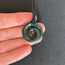 Load image into Gallery viewer, Small Dark Koru Pendant
