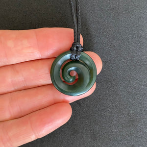 Small Dark Koru Pendant