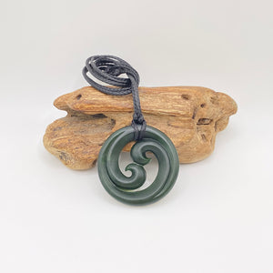 Dark Double Koru Pendant