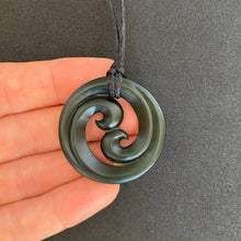 Load image into Gallery viewer, Dark Double Koru Pendant
