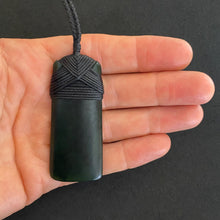 Load image into Gallery viewer, Dark Pounamu Cross-bound Toki Pendant
