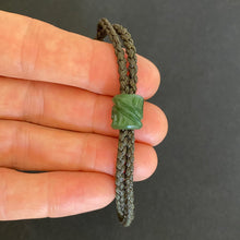 Load image into Gallery viewer, Olive, Dark Green Cord Single Beaded Bracelet
