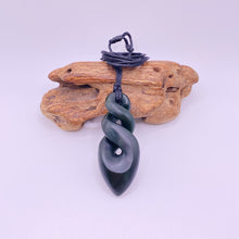Load image into Gallery viewer, Dark Pounamu Double Pikorua Twist Pendant
