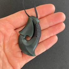 Load image into Gallery viewer, Dark Ridge-Bound Hei Matau Hook Pendant
