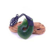 Load image into Gallery viewer, Kawakawa Pounamu Snood Bound Hei Matau Pendant
