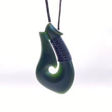 Load image into Gallery viewer, Dark Ridge-Bound Hei Matau Hook Pendant
