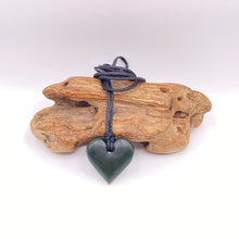 Load image into Gallery viewer, Small Dark Pounamu Heart Pendant
