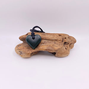 Small Dark Pounamu Heart Pendant