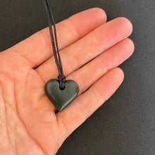 Load image into Gallery viewer, Small Dark Pounamu Heart Pendant
