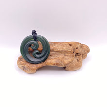 Load image into Gallery viewer, Dark Double Koru Pendant
