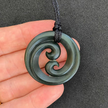 Load image into Gallery viewer, Dark Double Koru Pendant
