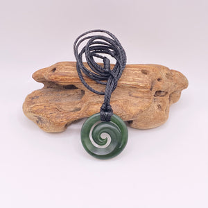 Small Dark Koru Pendant