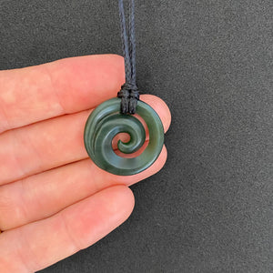 Small Dark Koru Pendant