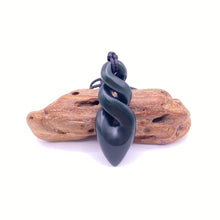 Load image into Gallery viewer, Dark Pounamu Double Pikorua Twist Pendant
