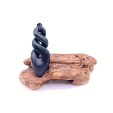 Load image into Gallery viewer, Dark Pounamu Double Pikorua Twist Pendant

