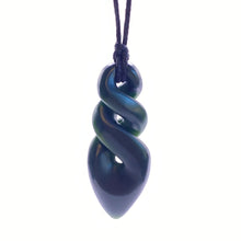 Load image into Gallery viewer, Dark Pounamu Double Pikorua Twist Pendant
