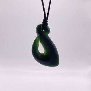 Small Dark Hei Matau Hook Pendant