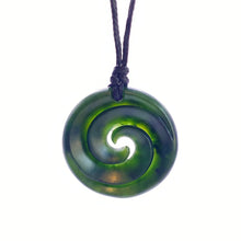 Load image into Gallery viewer, Kawakawa Double Spiral Koru Pendant
