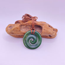 Load image into Gallery viewer, Marsden Flower Jade Koru Pendant
