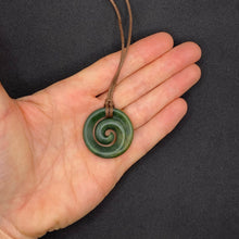 Load image into Gallery viewer, Marsden Flower Jade Koru Pendant
